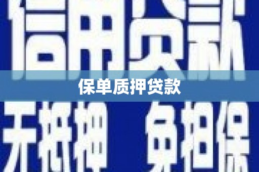 敦化保单质押贷款